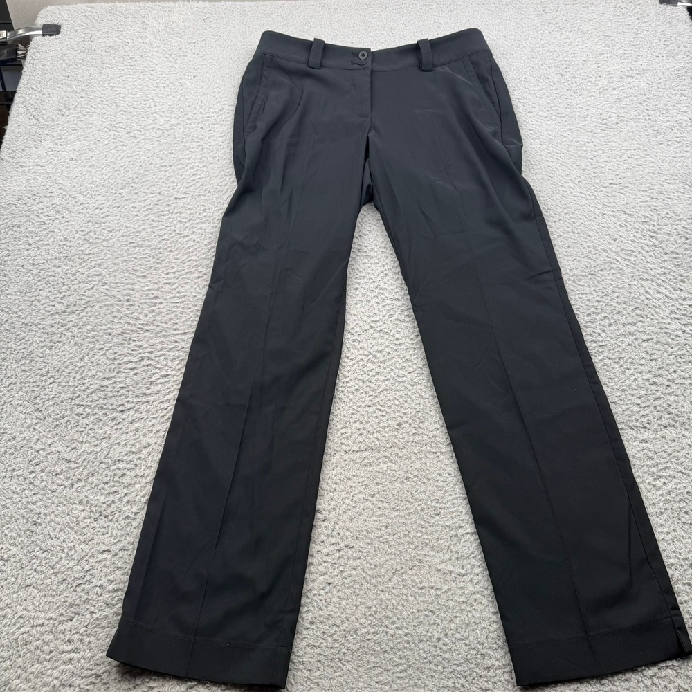 Nike Golf Pants Women 8 Black Solid Dri-FIT Straight Leg Performance